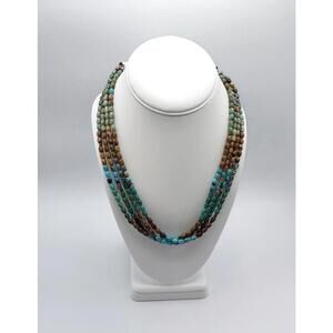 Vintage Jay King Earth Tone & Turquoise Beaded Necklace